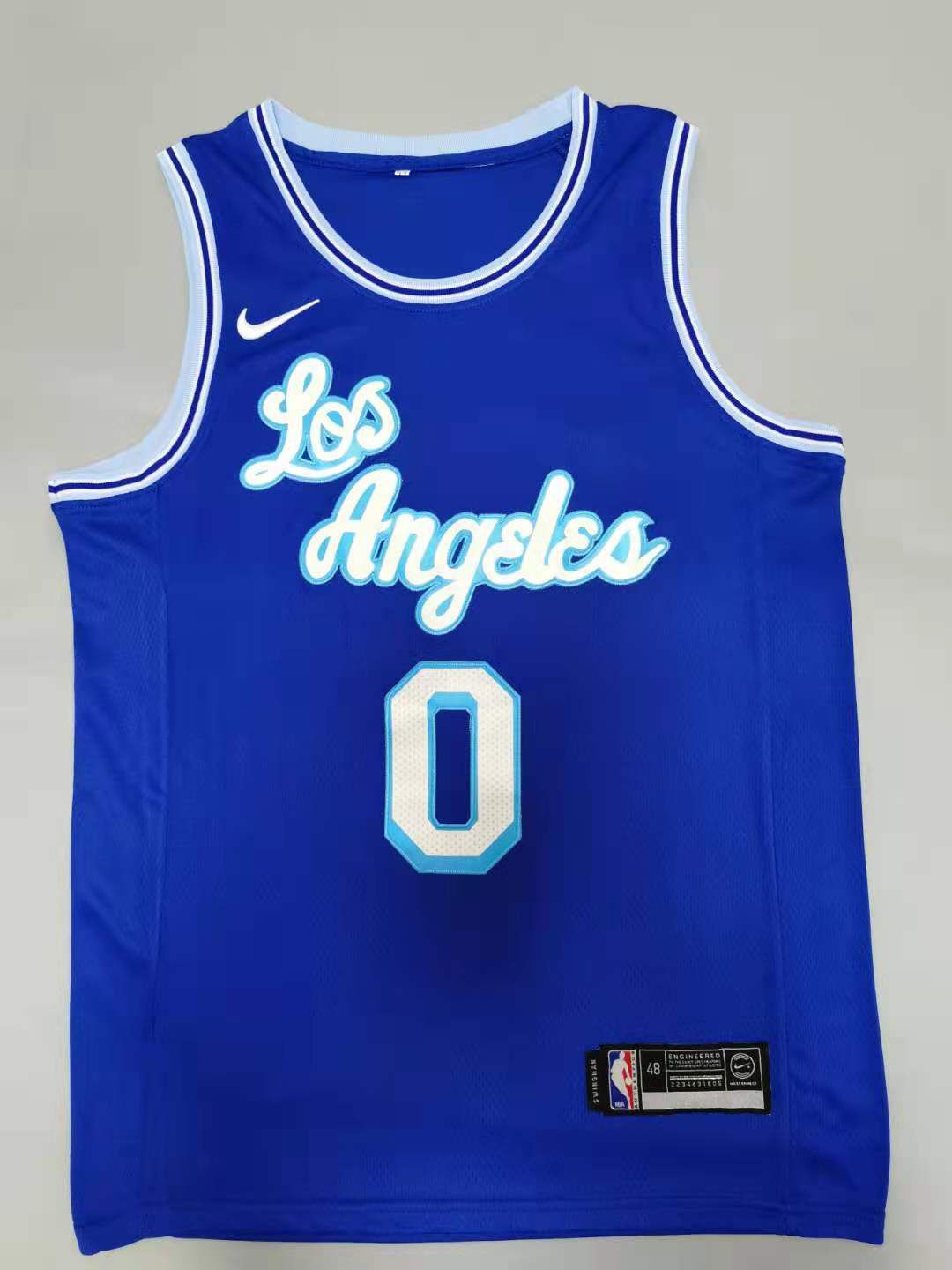 Cheap Men Los Angeles Lakers 0 Westbrook Blue Game Nike 2021 NBA Jersey